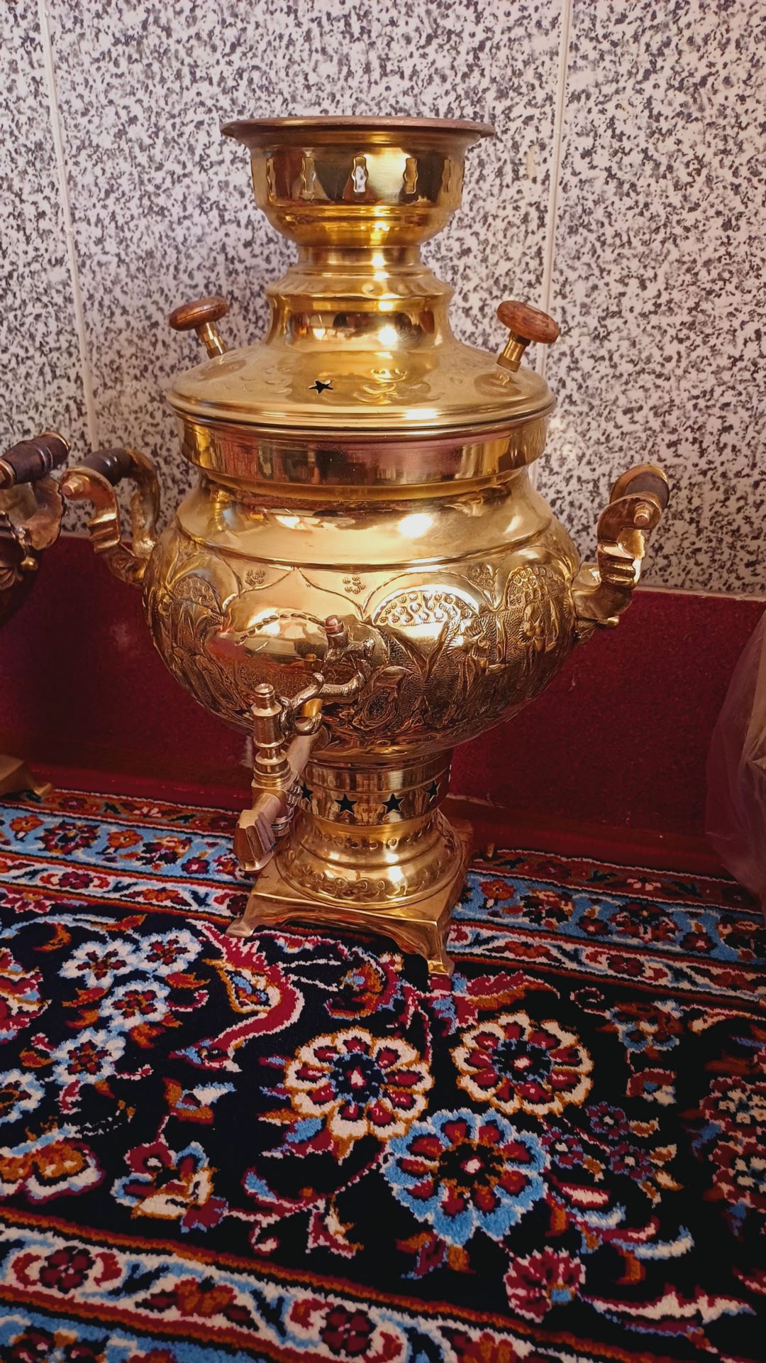 سماور برنجی ذغالی